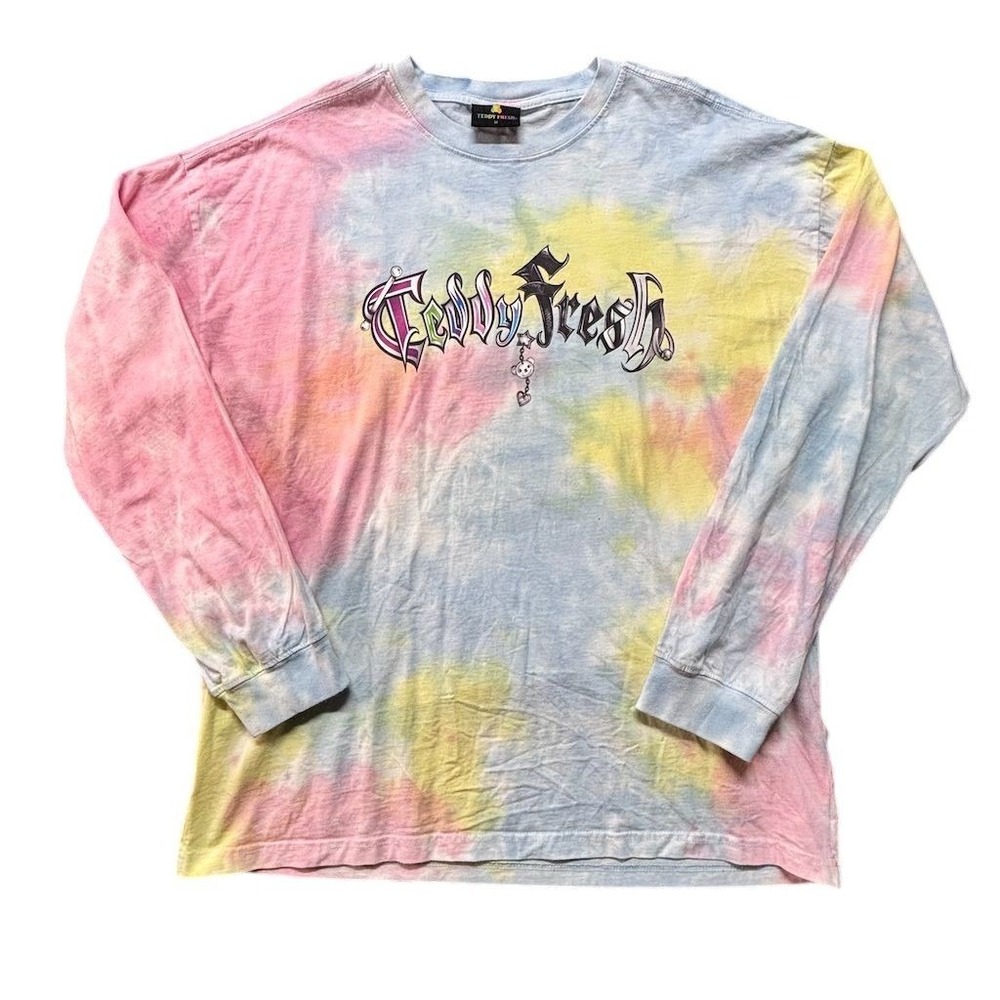 Teddy Fresh Unisex‎ Tie-Dye Long Sleeve Graphic T-Shirt Size M